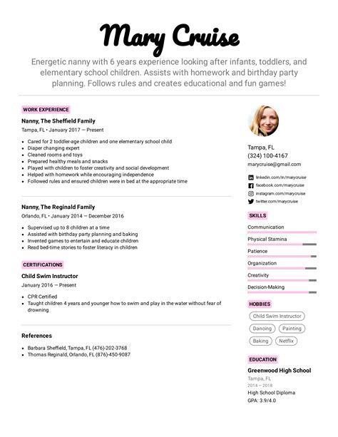 Nanny resume examples. Things To Know About Nanny resume examples. 
